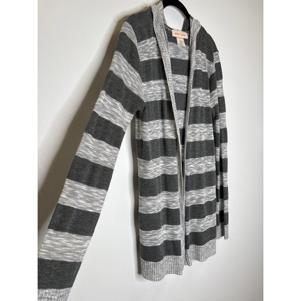 Sweet Romeo, gray striped cardigan with hood - Picture 2 of 4